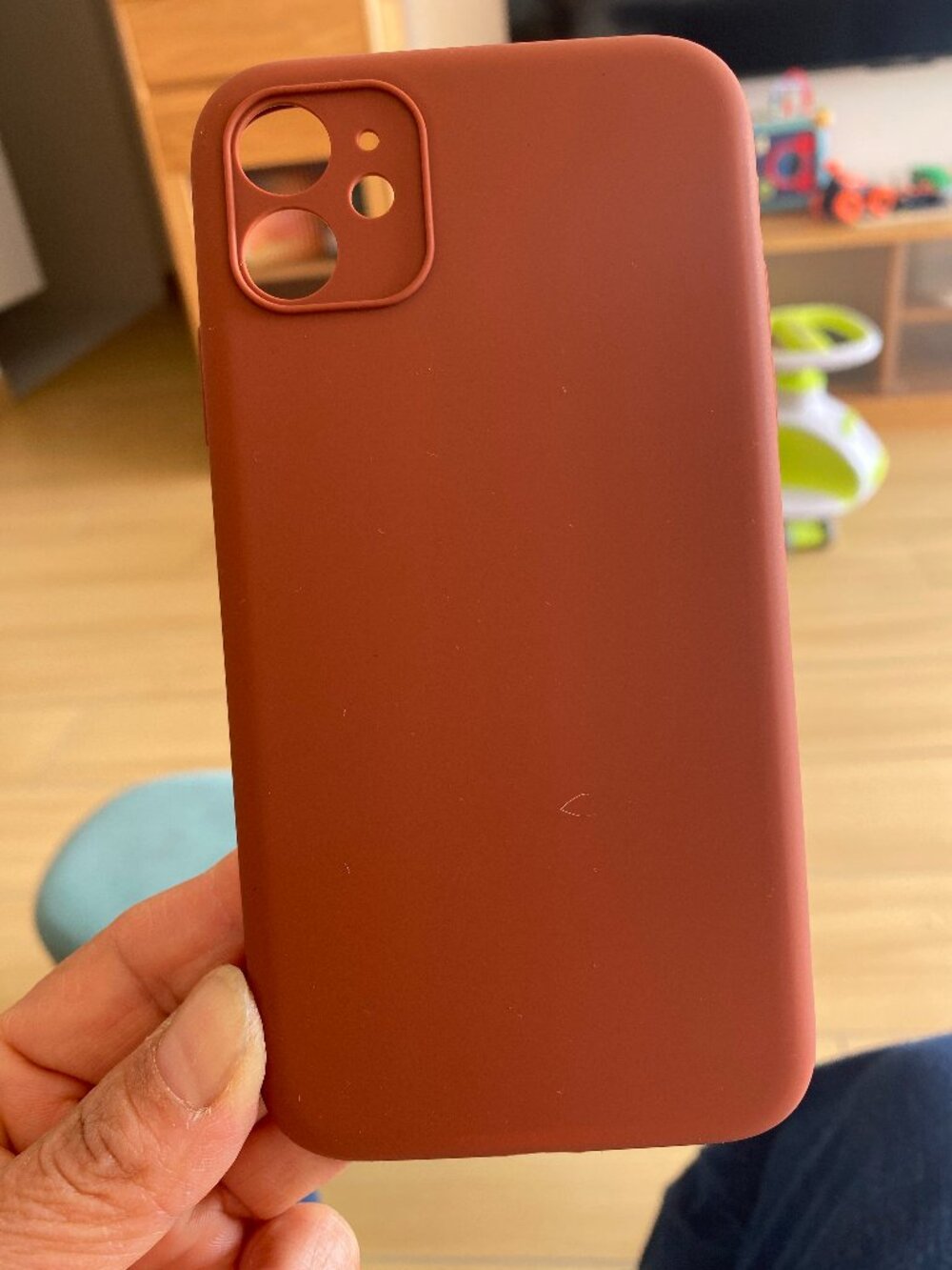 Terracotta Brown Silicone Microfiber Lined Case